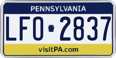 PA license plate LFO2837