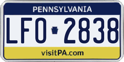 PA license plate LFO2838