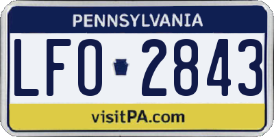 PA license plate LFO2843