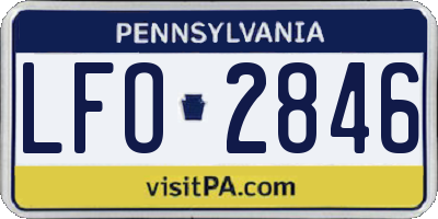 PA license plate LFO2846