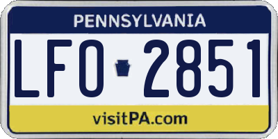 PA license plate LFO2851