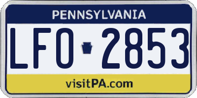 PA license plate LFO2853