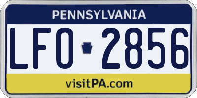PA license plate LFO2856