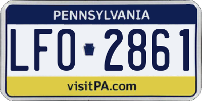 PA license plate LFO2861