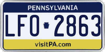 PA license plate LFO2863