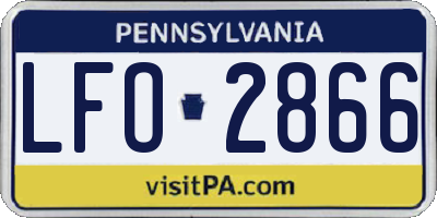 PA license plate LFO2866
