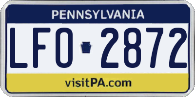 PA license plate LFO2872