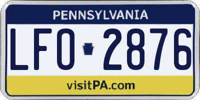 PA license plate LFO2876