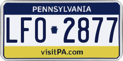 PA license plate LFO2877