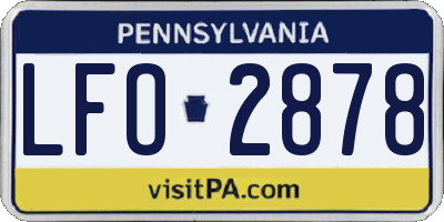 PA license plate LFO2878