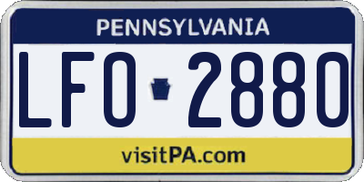 PA license plate LFO2880