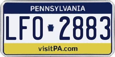 PA license plate LFO2883
