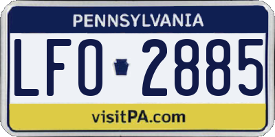 PA license plate LFO2885