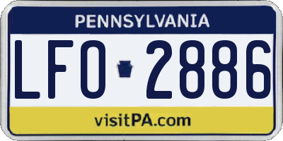 PA license plate LFO2886