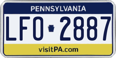 PA license plate LFO2887
