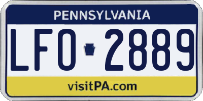 PA license plate LFO2889
