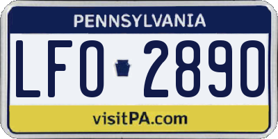 PA license plate LFO2890