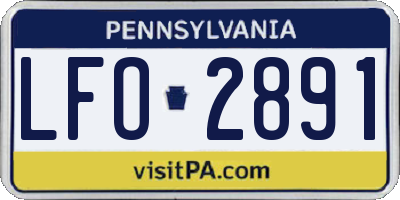 PA license plate LFO2891