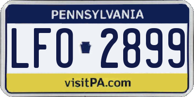 PA license plate LFO2899