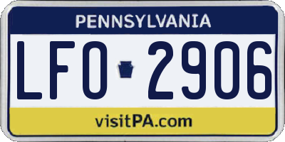 PA license plate LFO2906