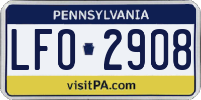 PA license plate LFO2908