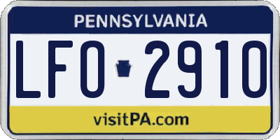 PA license plate LFO2910