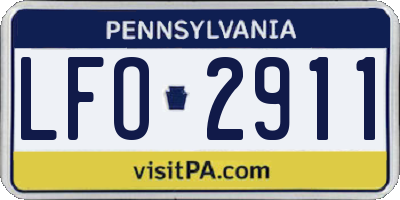 PA license plate LFO2911