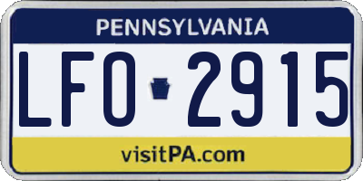 PA license plate LFO2915
