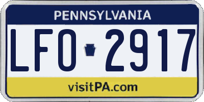 PA license plate LFO2917