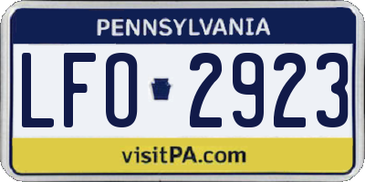 PA license plate LFO2923