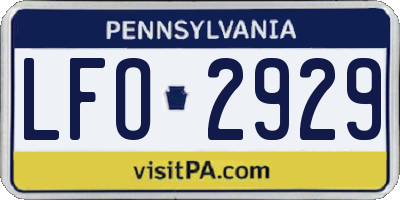 PA license plate LFO2929