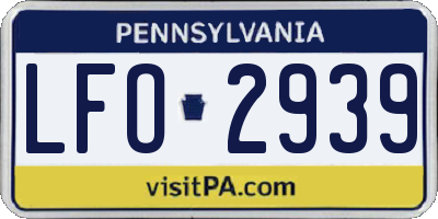 PA license plate LFO2939