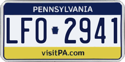 PA license plate LFO2941