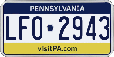 PA license plate LFO2943