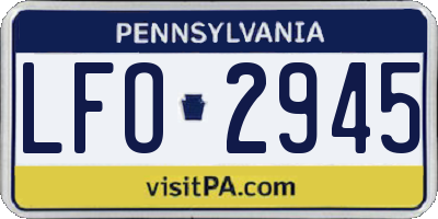 PA license plate LFO2945