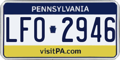 PA license plate LFO2946