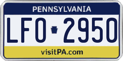 PA license plate LFO2950