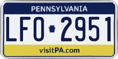 PA license plate LFO2951