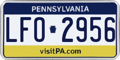 PA license plate LFO2956