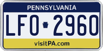 PA license plate LFO2960