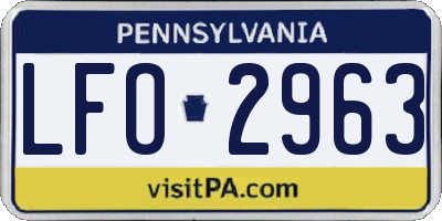 PA license plate LFO2963