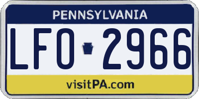 PA license plate LFO2966