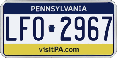 PA license plate LFO2967