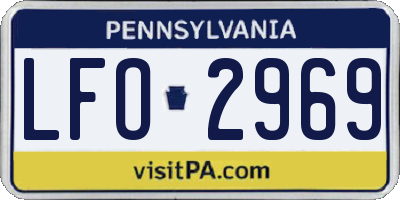 PA license plate LFO2969