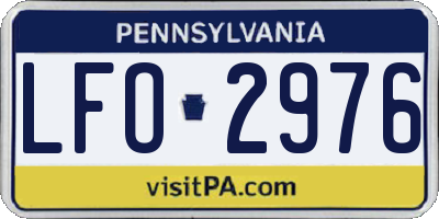 PA license plate LFO2976