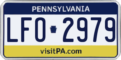 PA license plate LFO2979