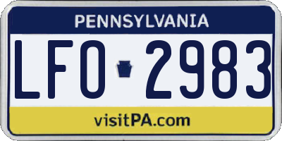 PA license plate LFO2983