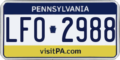 PA license plate LFO2988