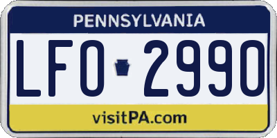 PA license plate LFO2990