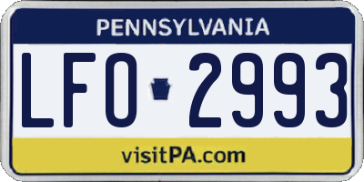 PA license plate LFO2993